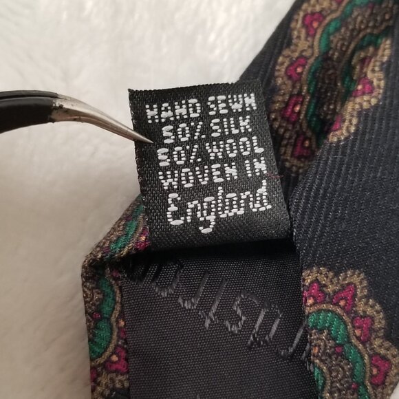 Robert Talbott Hand Sewn Tie for Nordstrom Silk Wool Medallion 3 1/8 x 57 3/8 - Picture 8 of 12